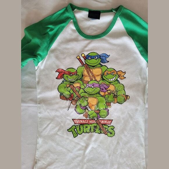 Teenage Mutant Ninja Turtles TMNT - Boys Size Medium 3/4 Sleeve Vintage T-Shirt - Picture 2 of 10
